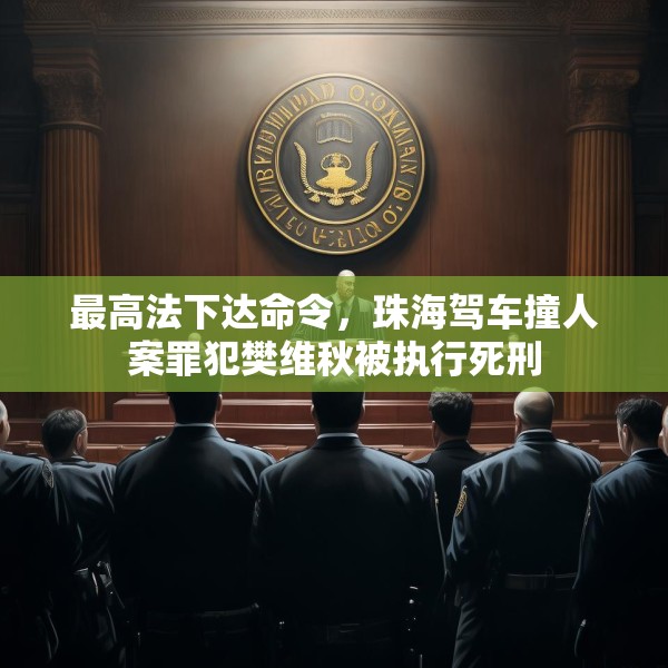 最高法下达命令，珠海驾车撞人案罪犯樊维秋被执行死刑