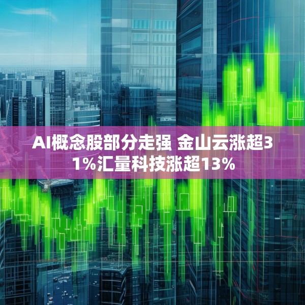 AI概念股部分走强 金山云涨超31%汇量科技涨超13%